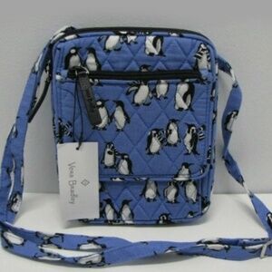 Vera Bradley Mini-Hipster Cross Body Bag in Playful Penguins Blue